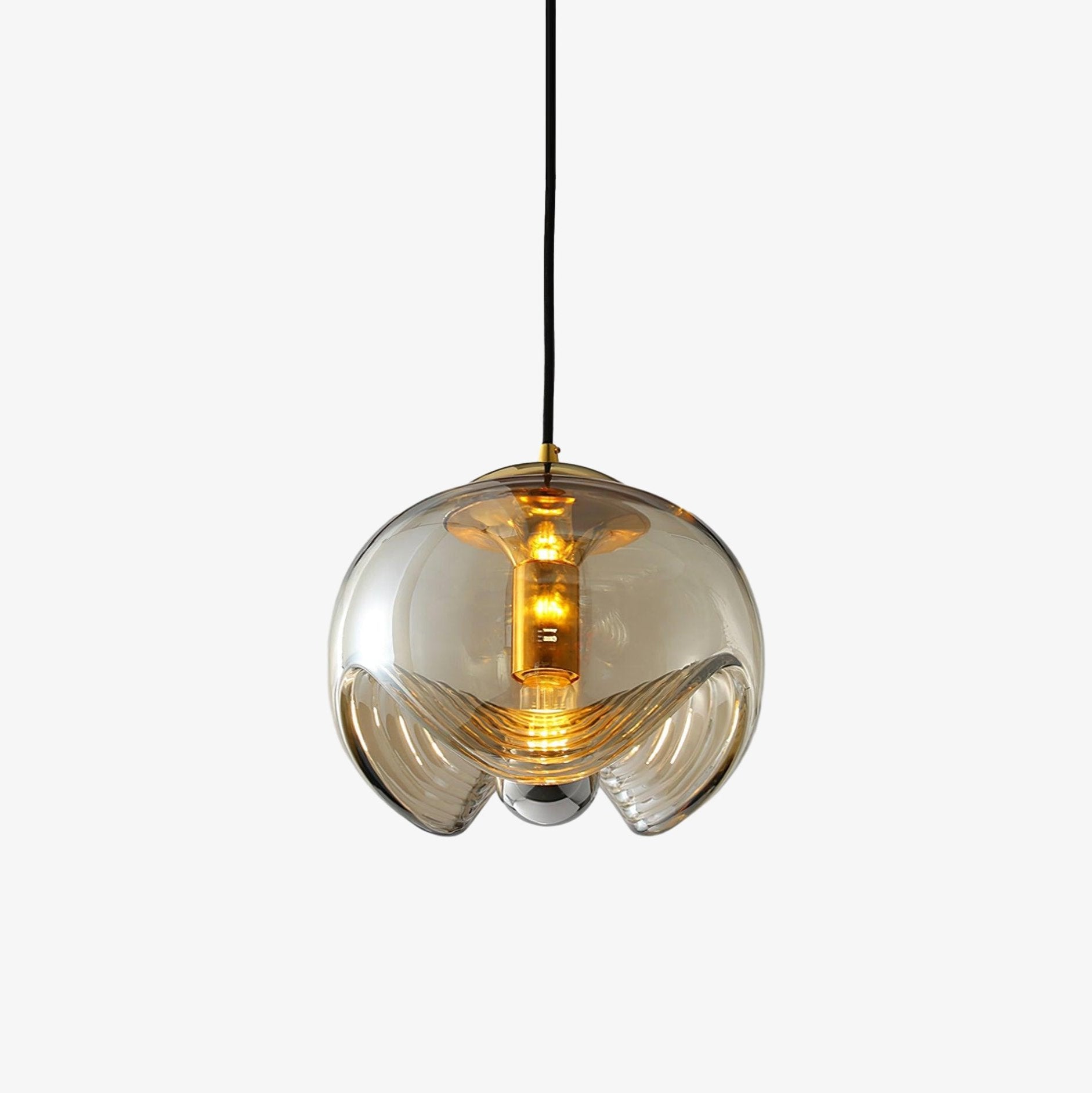 Willa Pendant Lamp Glass Wave Mid Century Vintage-Neutral Decor