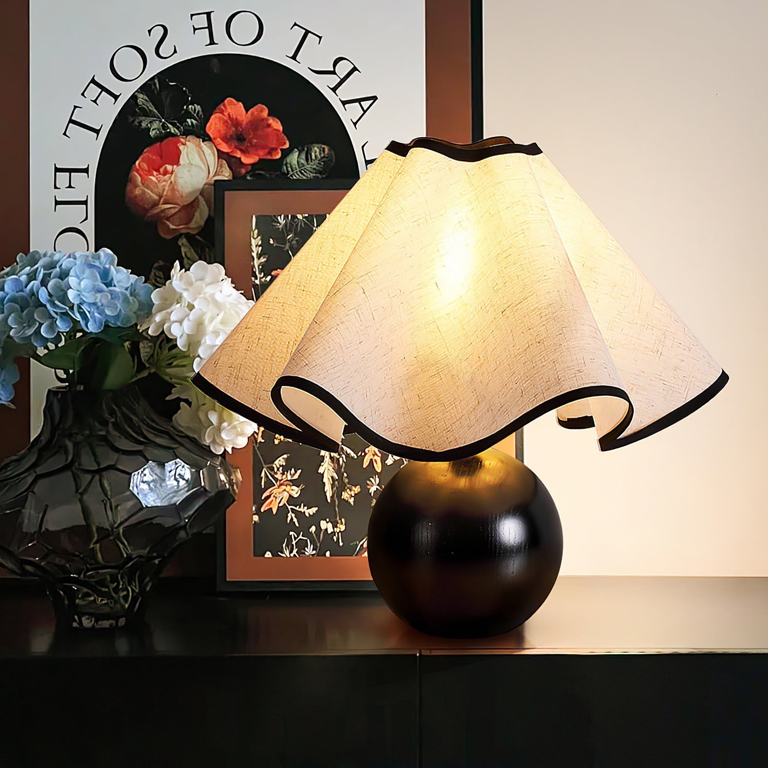 Kalion Wood Fabric Table Lamp-Neutral Decor