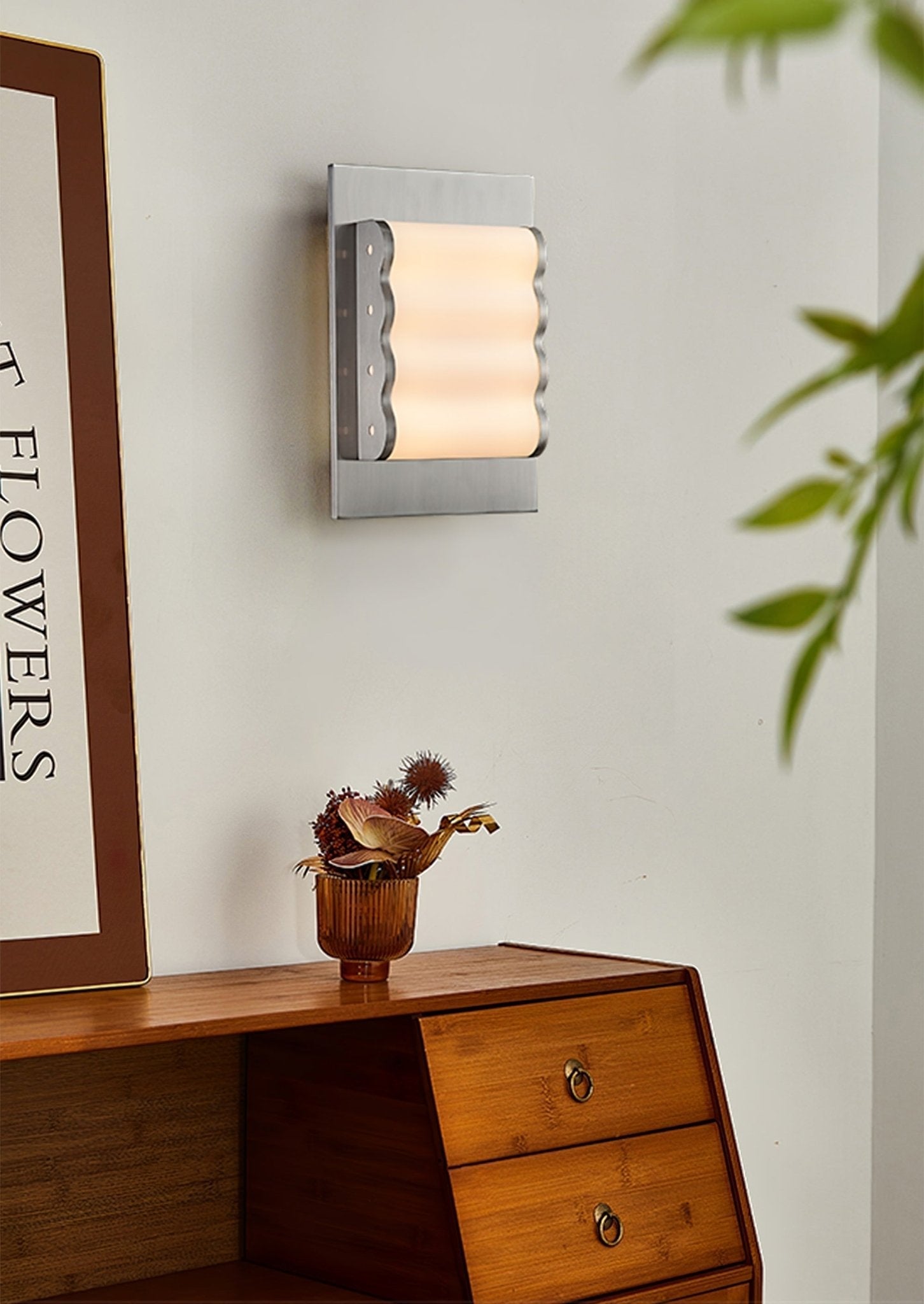 Wave Contemporary Fabric Wall lamp-Neutral Decor