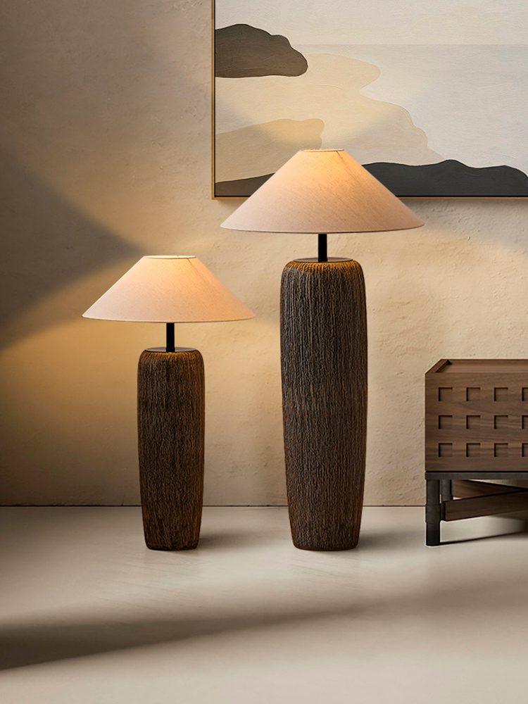 Hael Weathered Wood Grain Floor Lamp-Neutral Decor