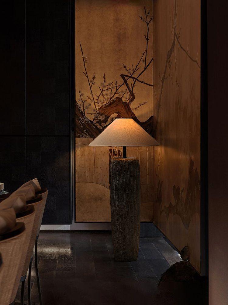 Hael Weathered Wood Grain Floor Lamp-Neutral Decor