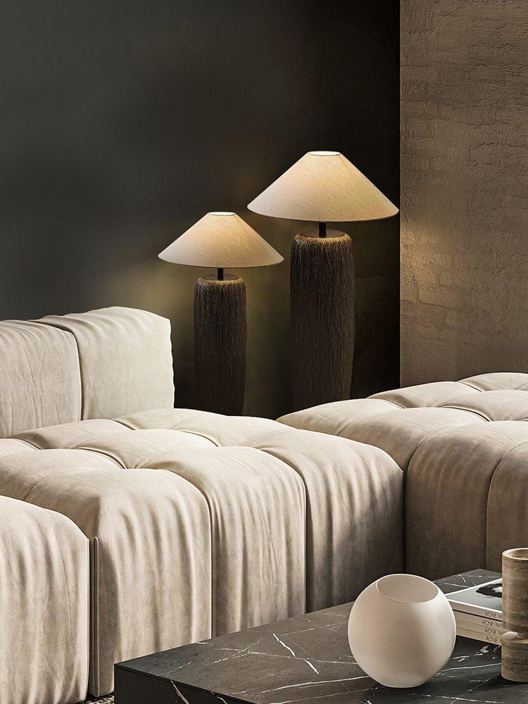 Hael Weathered Wood Grain Floor Lamp-Neutral Decor