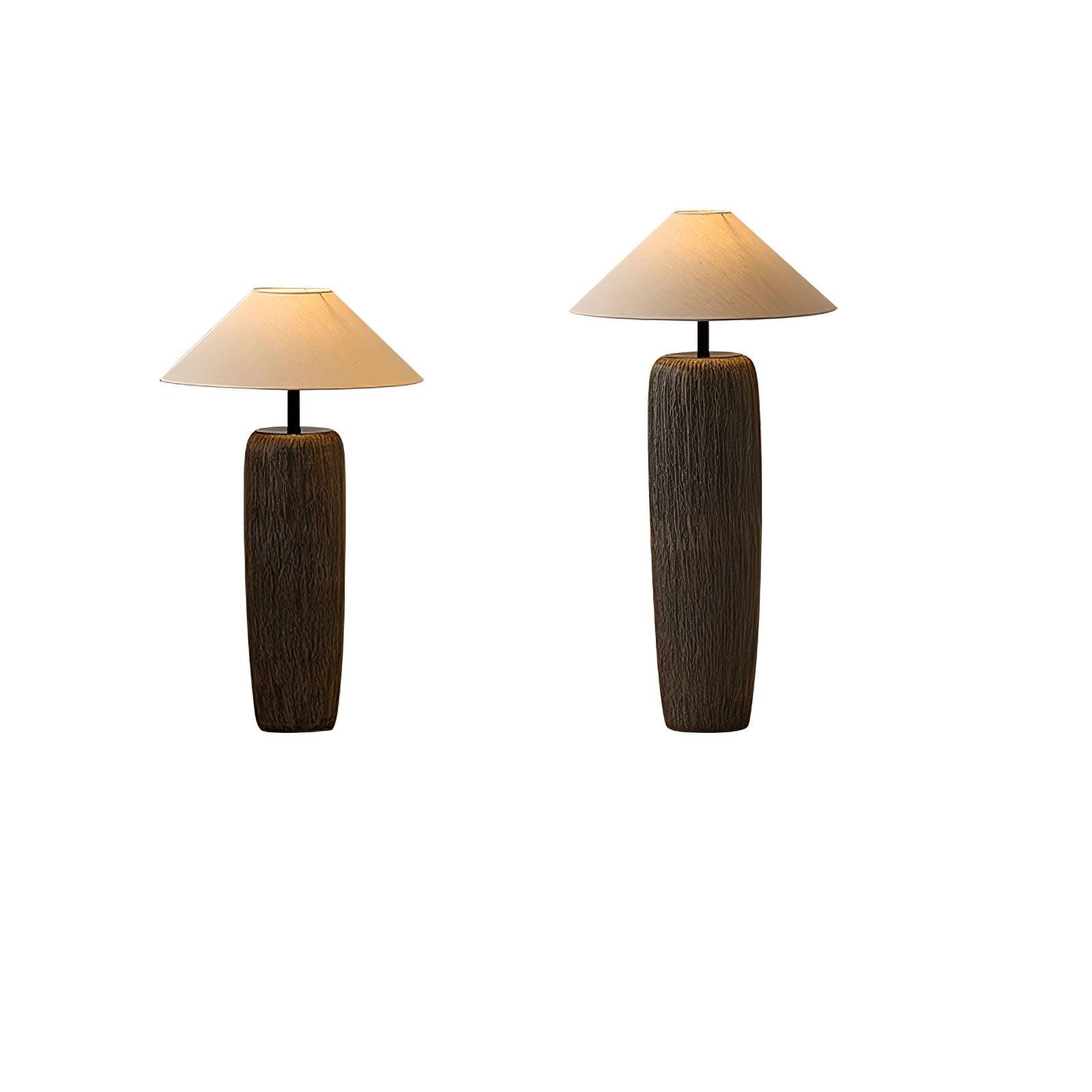 Hael Weathered Wood Grain Floor Lamp-Neutral Decor