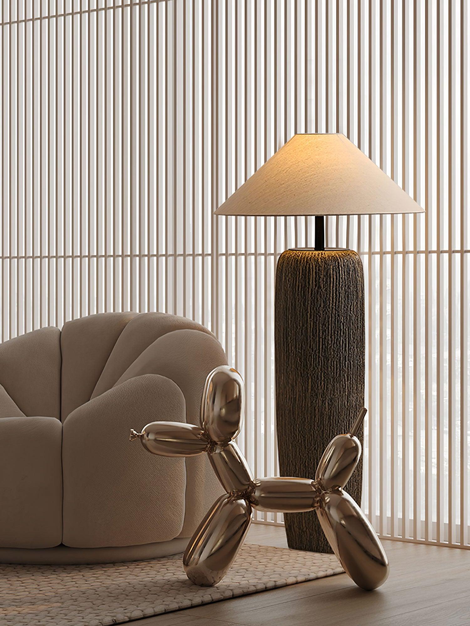 Hael Weathered Wood Grain Floor Lamp-Neutral Decor