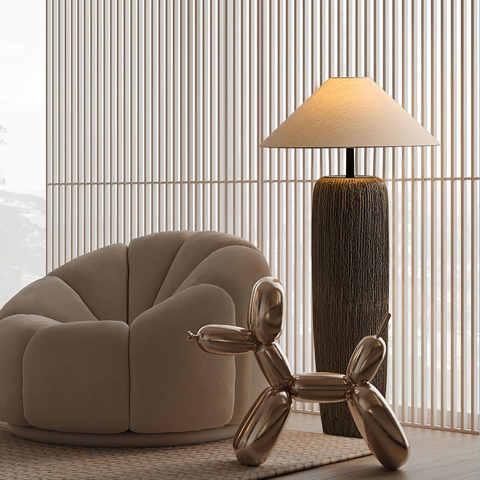 Hael Weathered Wood Grain Floor Lamp-Neutral Decor