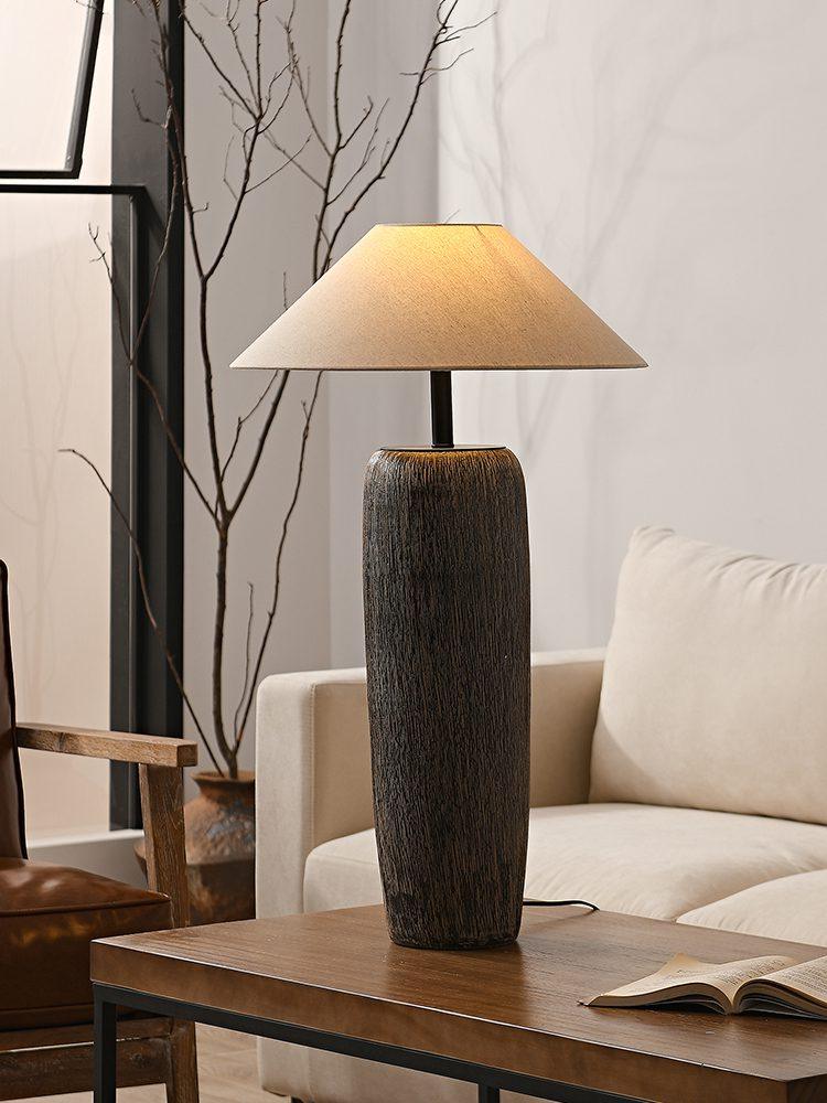 Hael Weathered Wood Grain Floor Lamp-Neutral Decor
