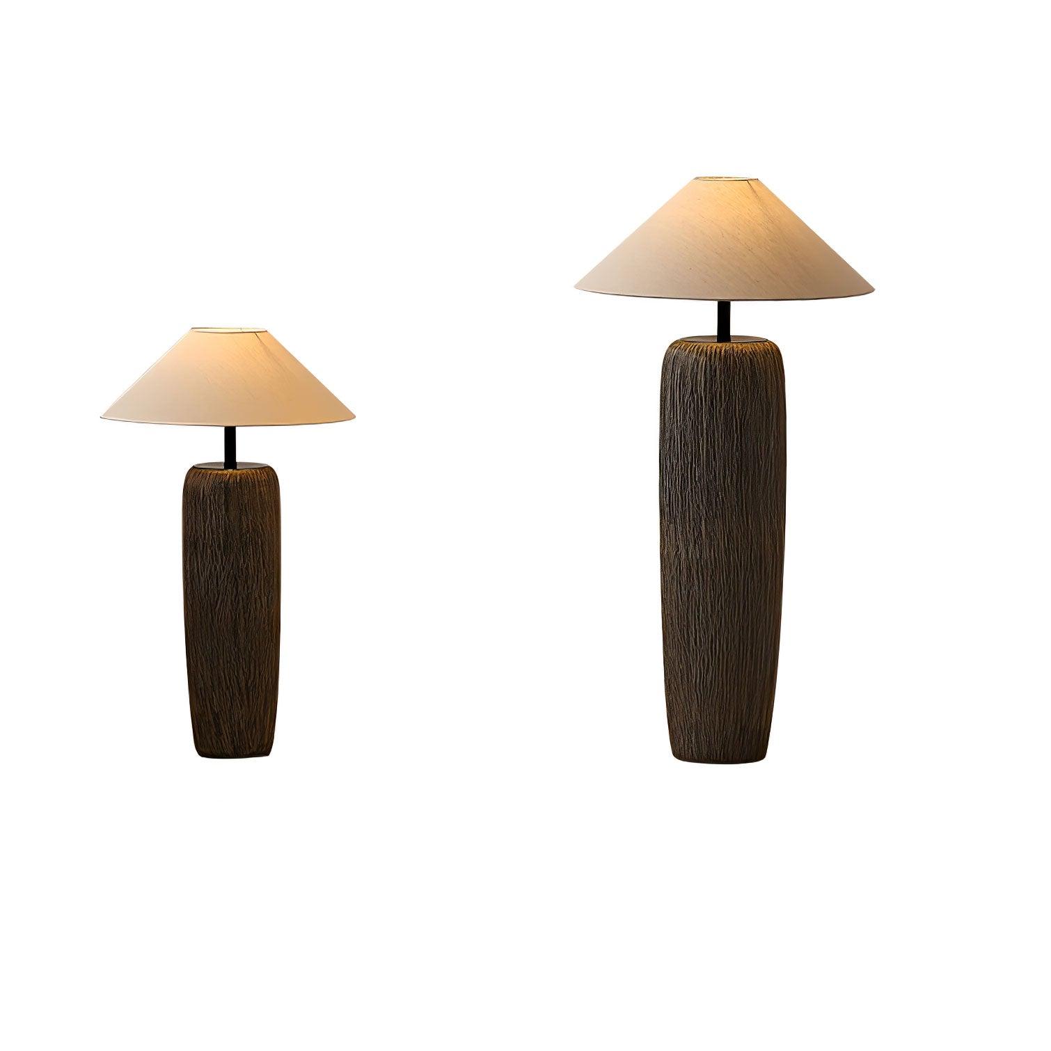 Hael Weathered Wood Grain Floor Lamp-Neutral Decor