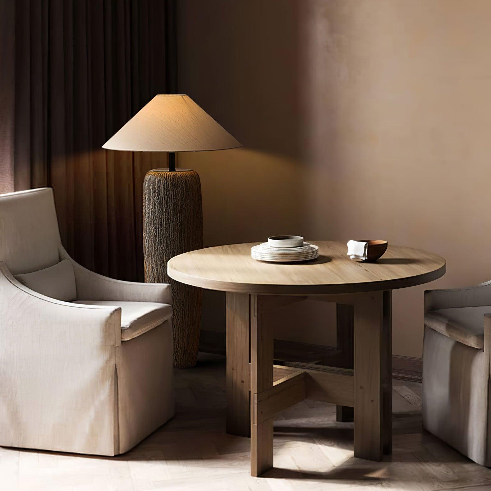 Hael Weathered Wood Grain Floor Lamp-Neutral Decor