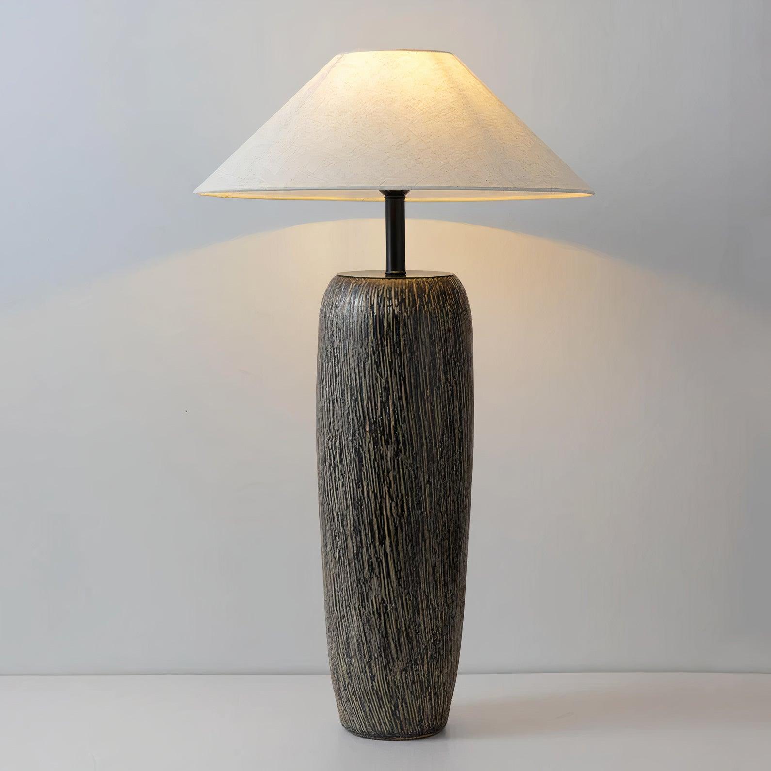 Hael Weathered Wood Grain Floor Lamp-Neutral Decor