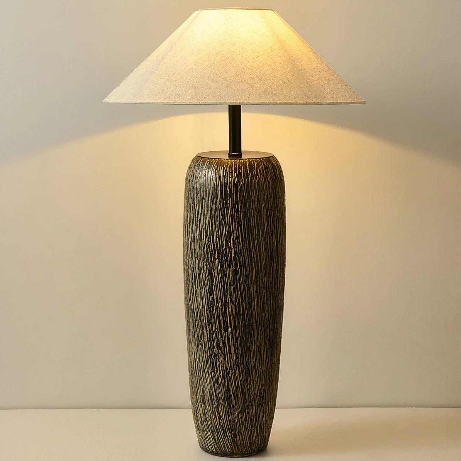 Hael Weathered Wood Grain Floor Lamp-Neutral Decor