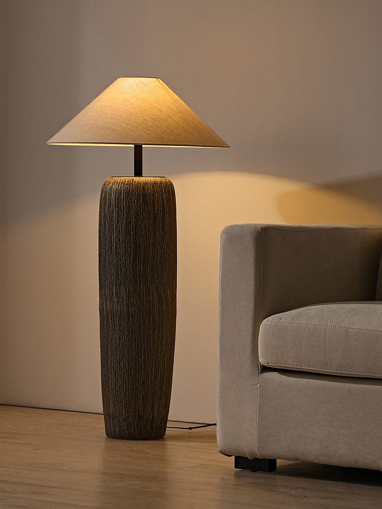Hael Weathered Wood Grain Floor Lamp-Neutral Decor