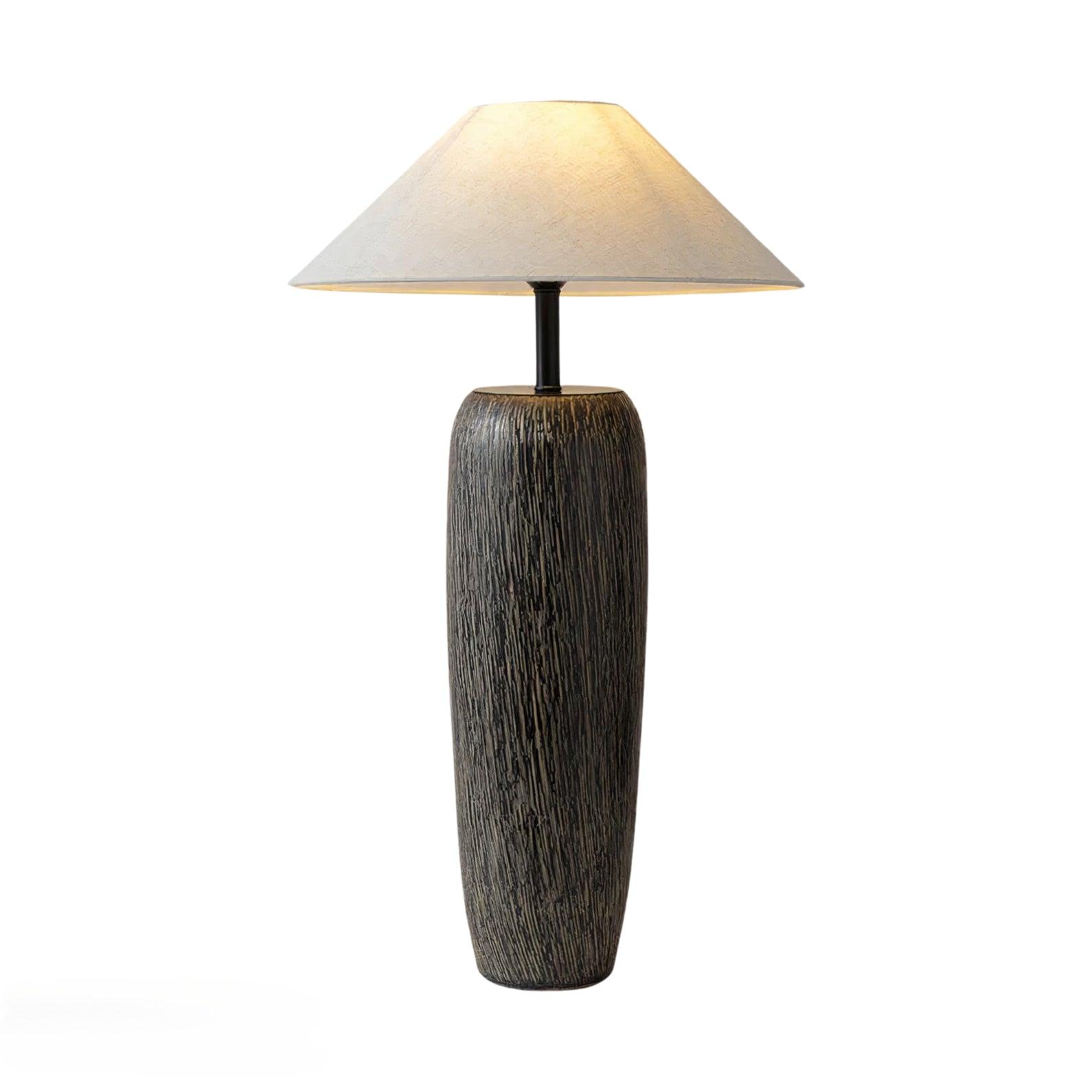 Hael Weathered Wood Grain Floor Lamp-Neutral Decor