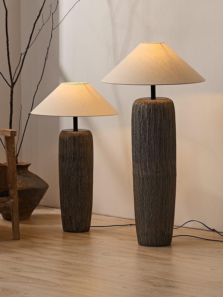 Hael Weathered Wood Grain Floor Lamp-Neutral Decor