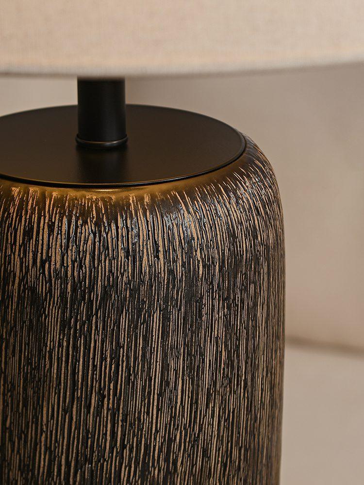 Hael Weathered Wood Grain Floor Lamp-Neutral Decor