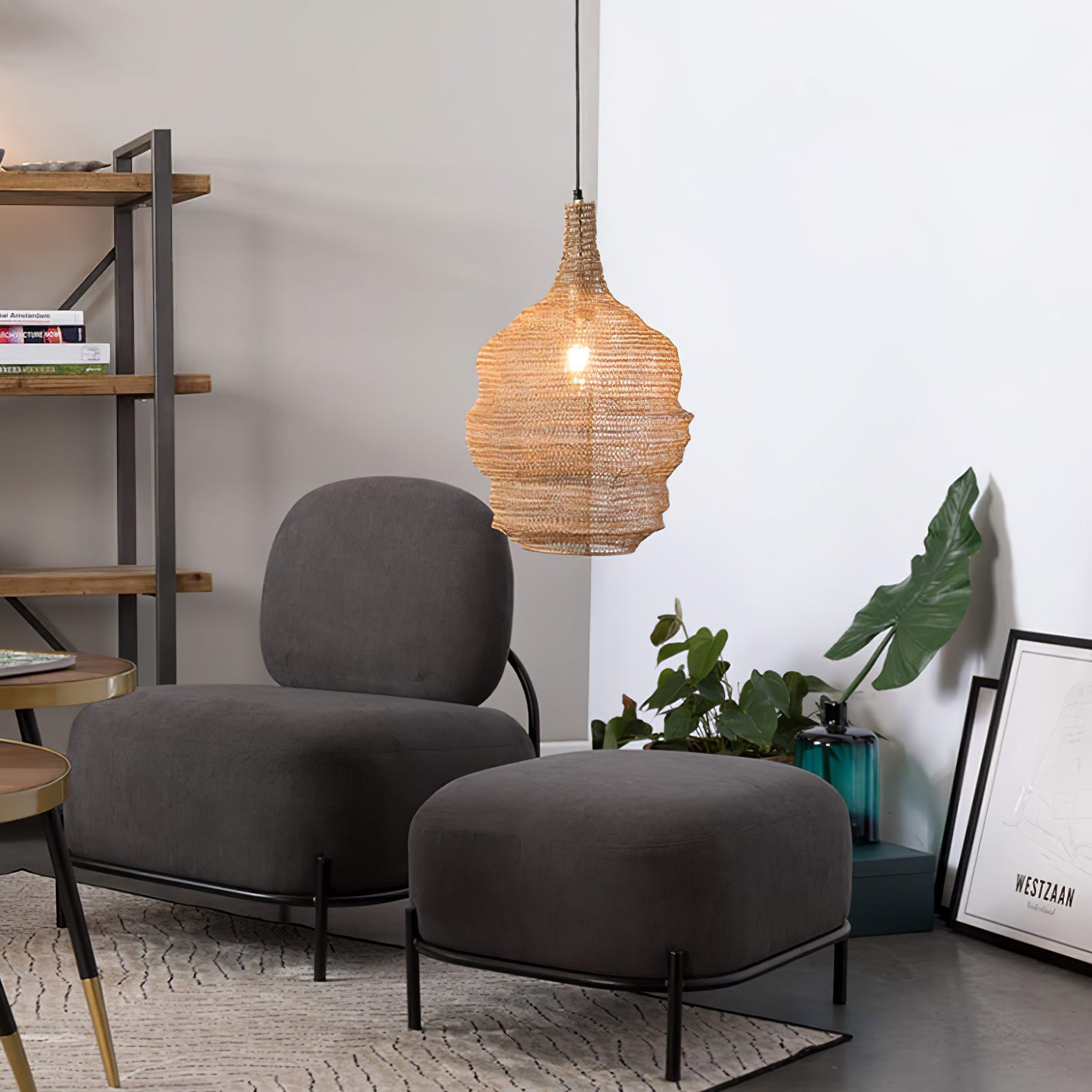 Vae Industrial Wire Pendant Lamps-Neutral Decor