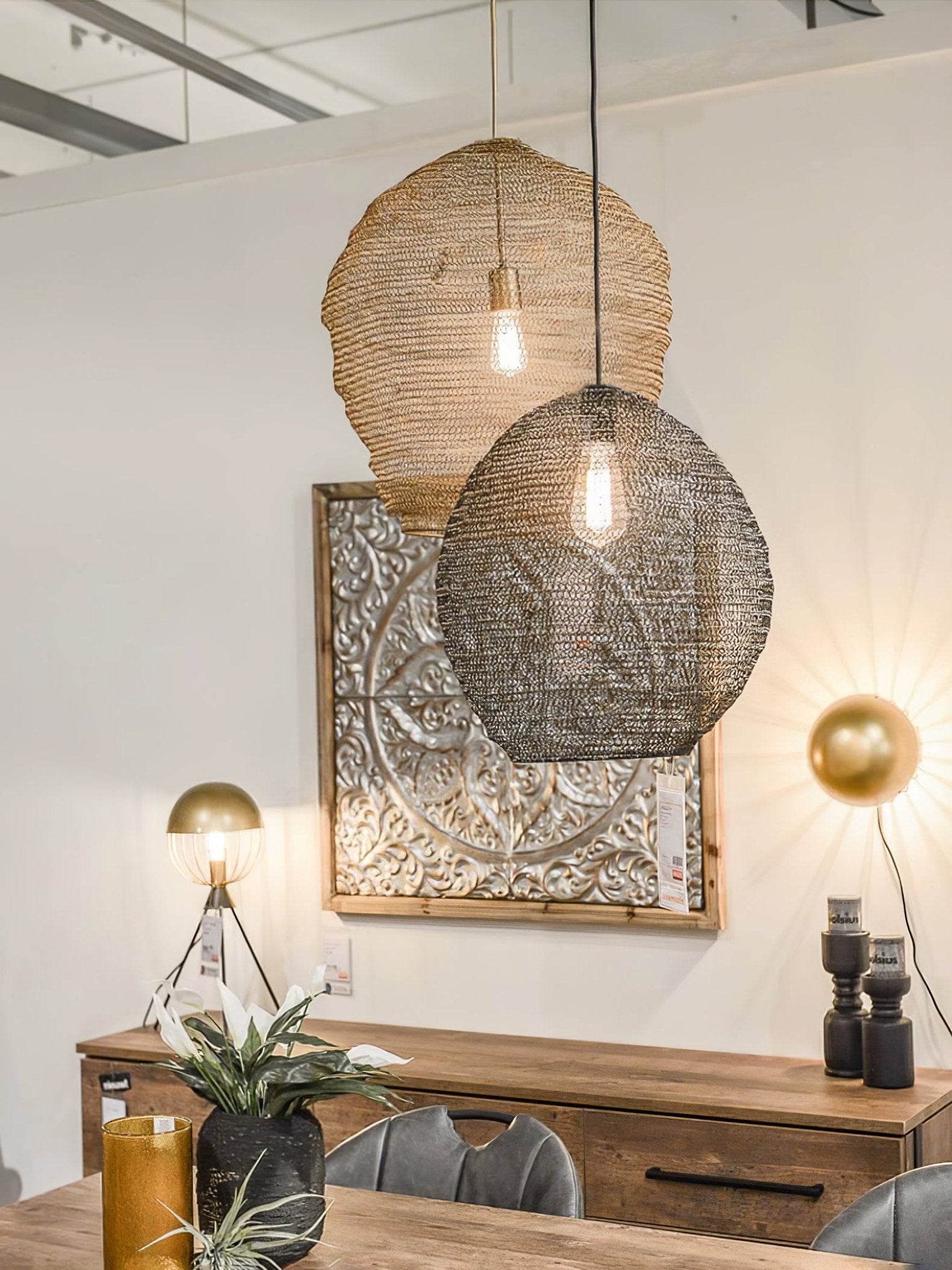 Vae Industrial Wire Pendant Lamps-Neutral Decor