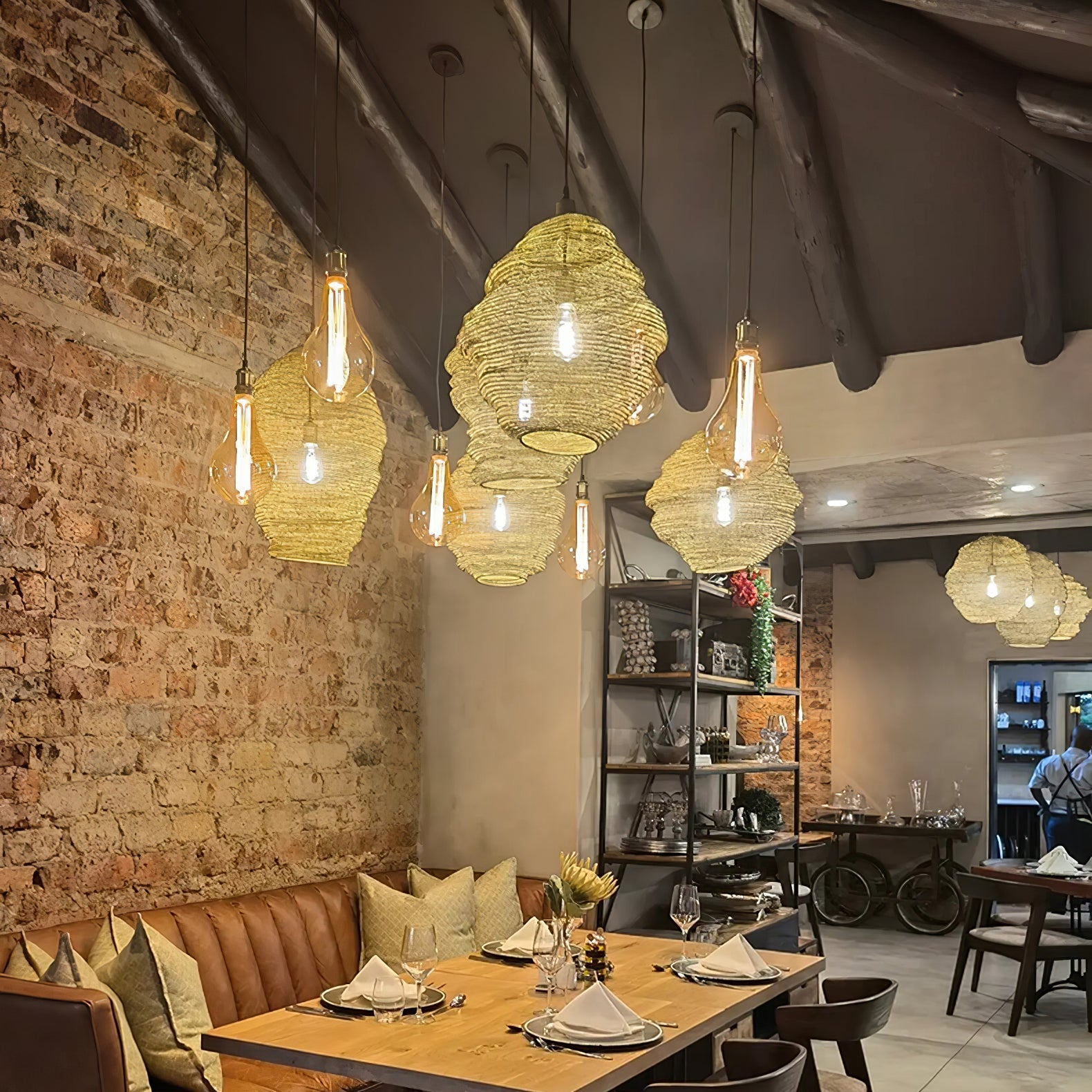 Vae Industrial Wire Pendant Lamps-Neutral Decor