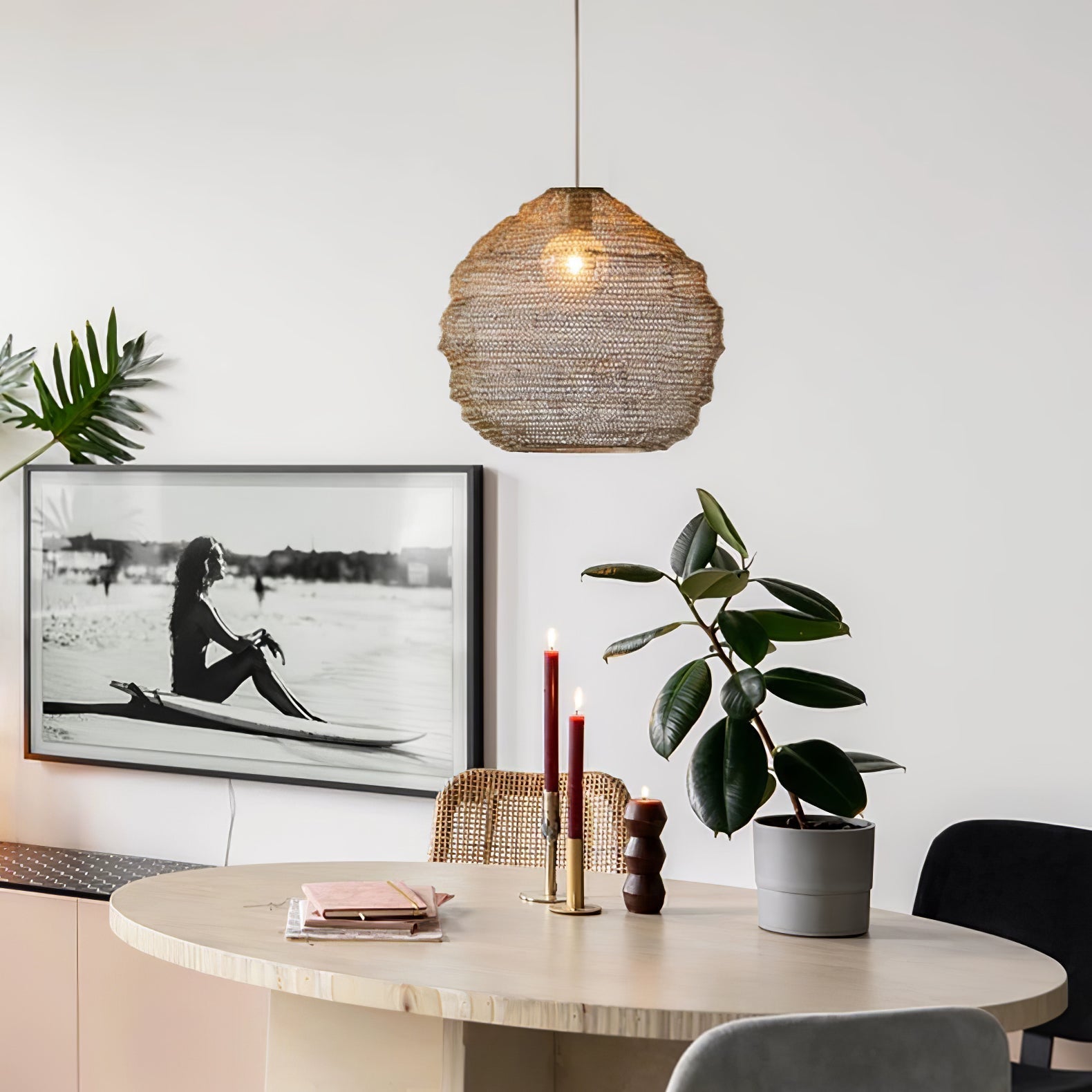 Vae Industrial Wire Pendant Lamps-Neutral Decor