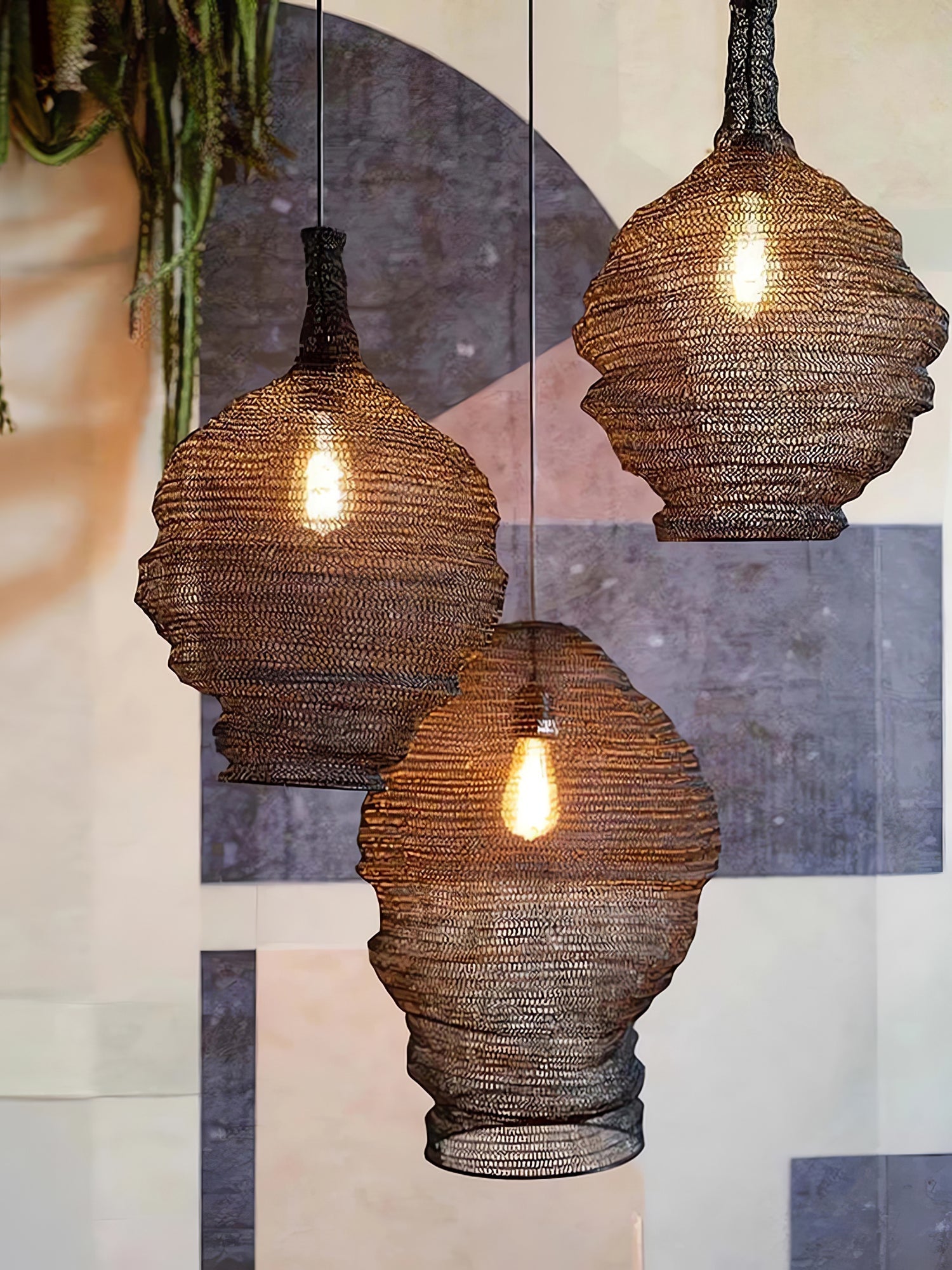 Vae Industrial Wire Pendant Lamps-Neutral Decor