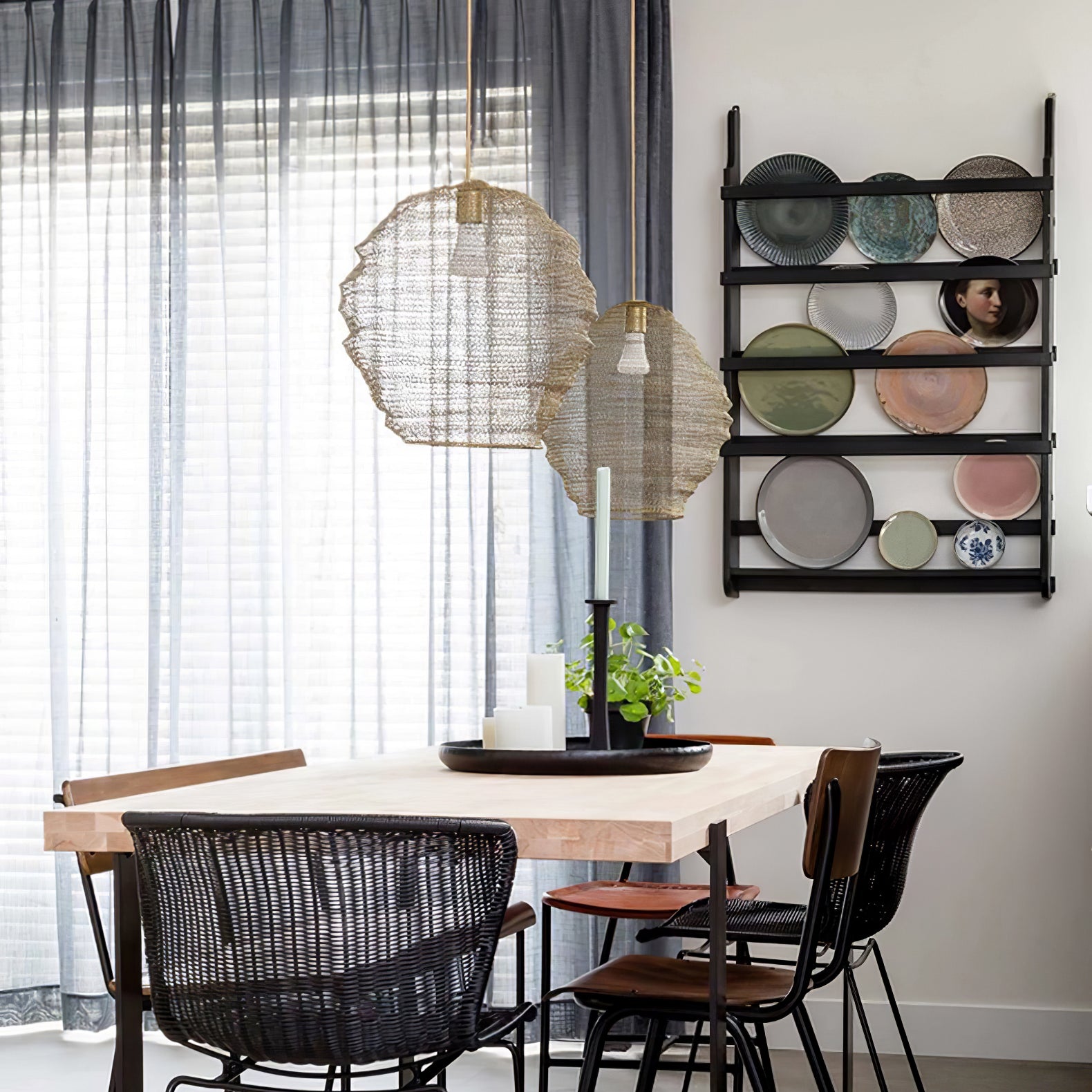 Vae Industrial Wire Pendant Lamps-Neutral Decor
