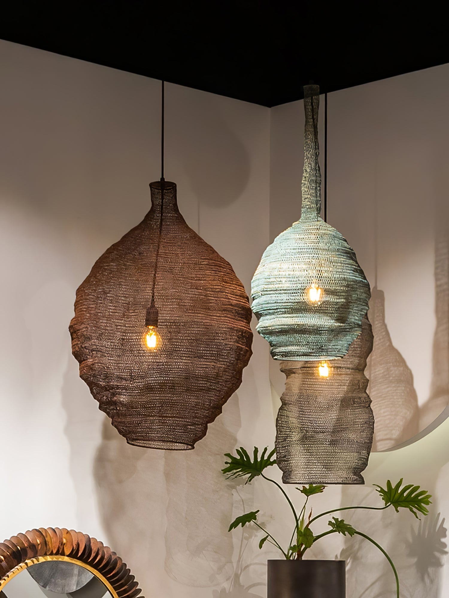 Vae Industrial Wire Pendant Lamps-Neutral Decor