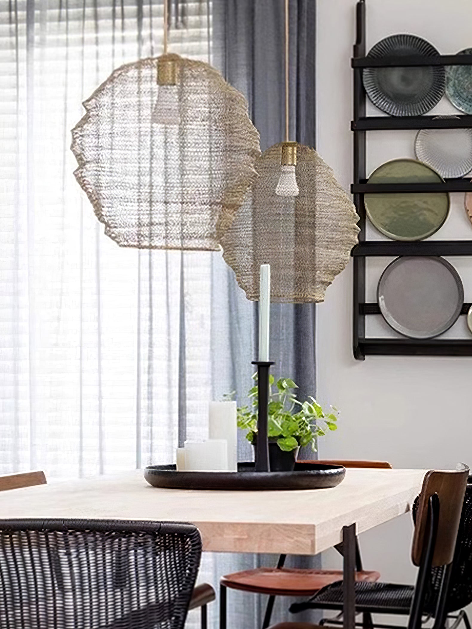 Vae Industrial Wire Pendant Lamps-Neutral Decor