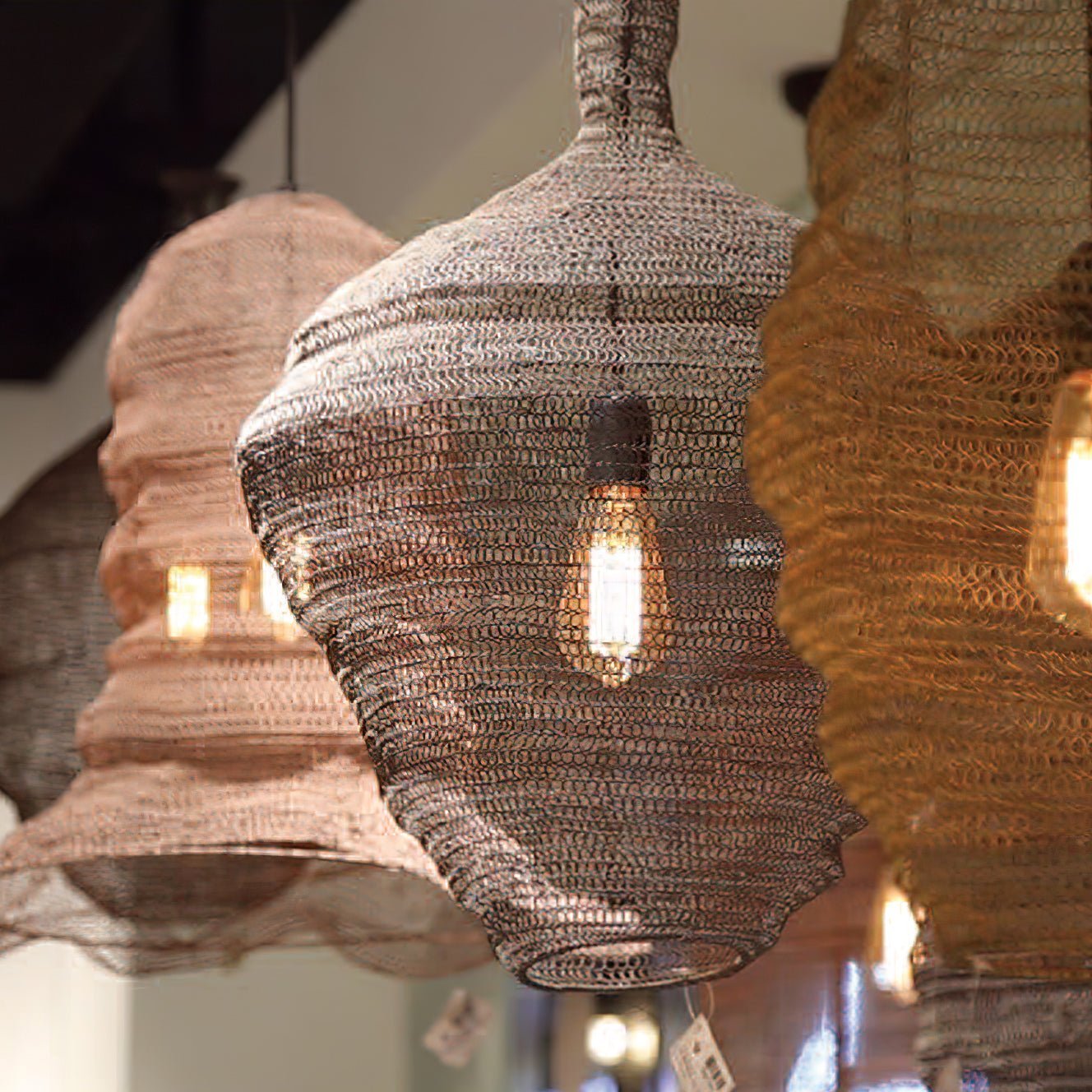 Vae Industrial Wire Pendant Lamps-Neutral Decor