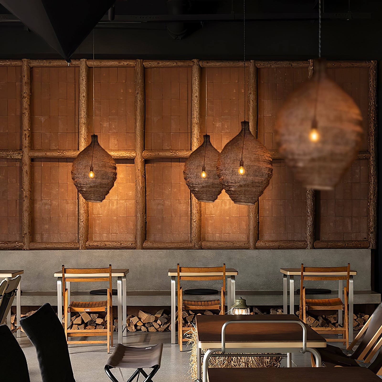 Vae Industrial Wire Pendant Lamps-Neutral Decor