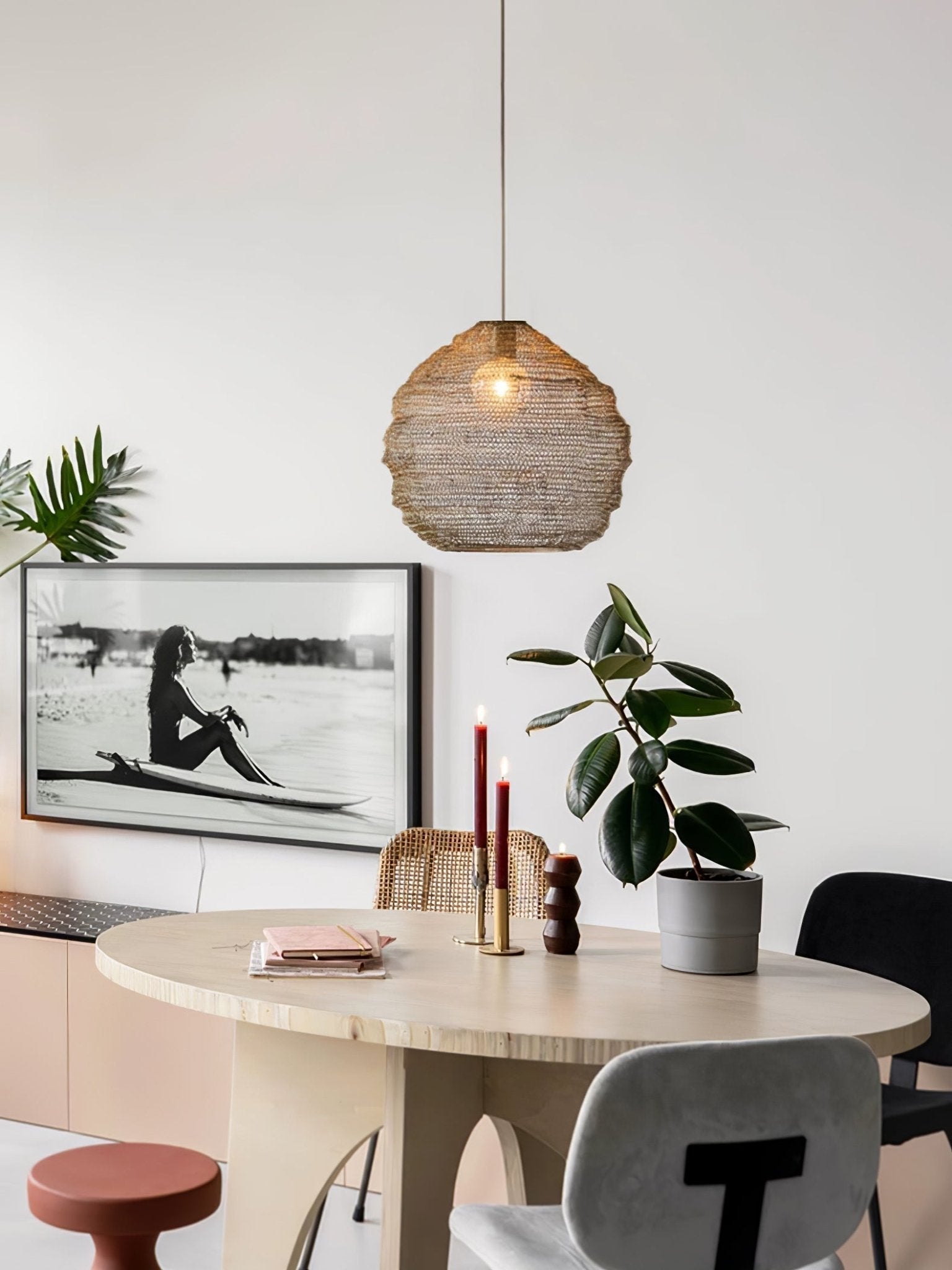 Vae Industrial Wire Pendant Lamps-Neutral Decor