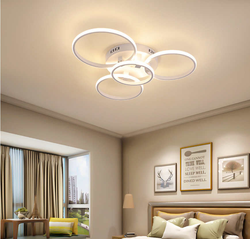 Arisha LED Ceiling Light Circle Ring, Black & White - Neutral Decor
