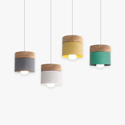 Valentina Modern Can Shape Metal/Wood Pendant Light - Neutral Decor