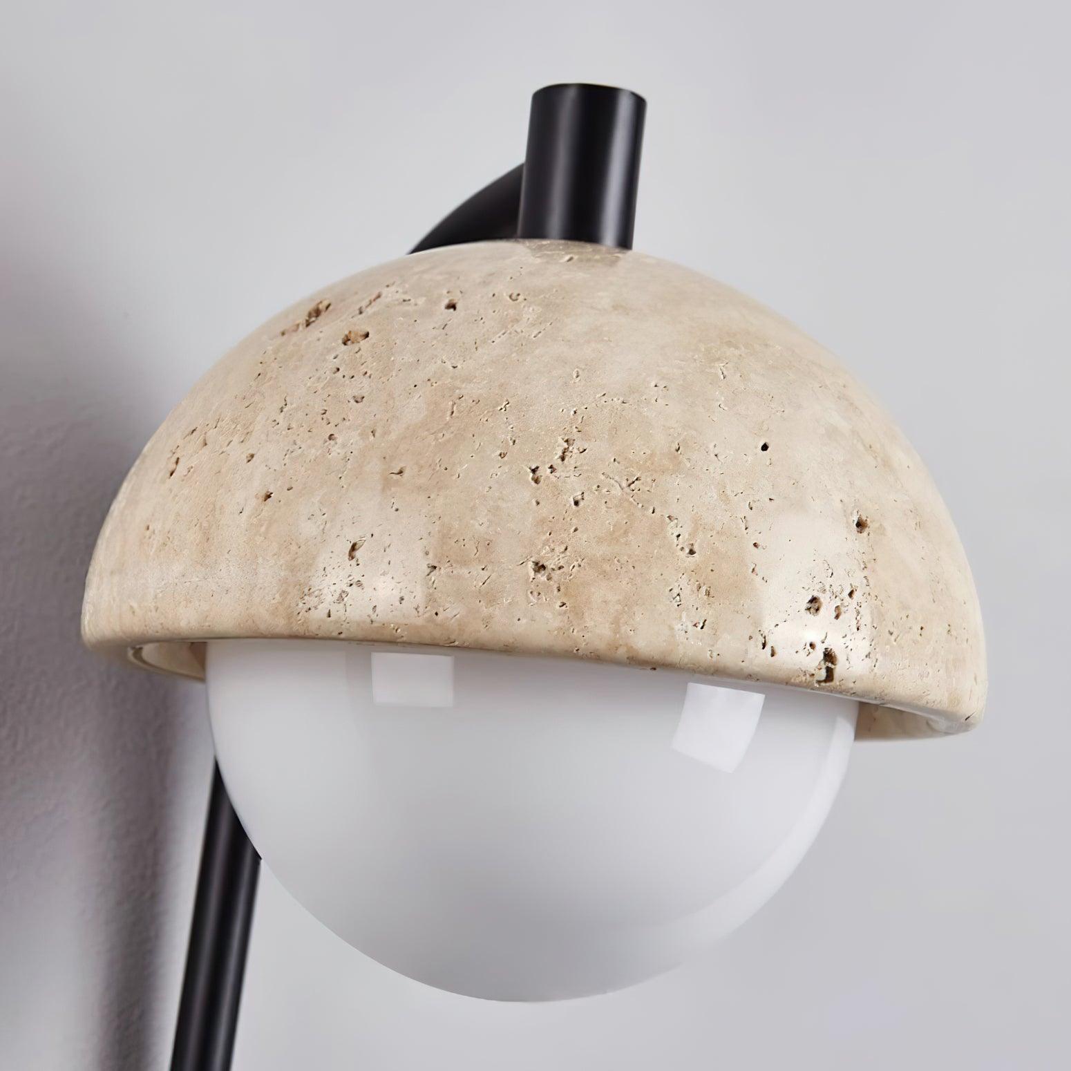Ritta  Wall Lamp  Travertine  Wood Dome