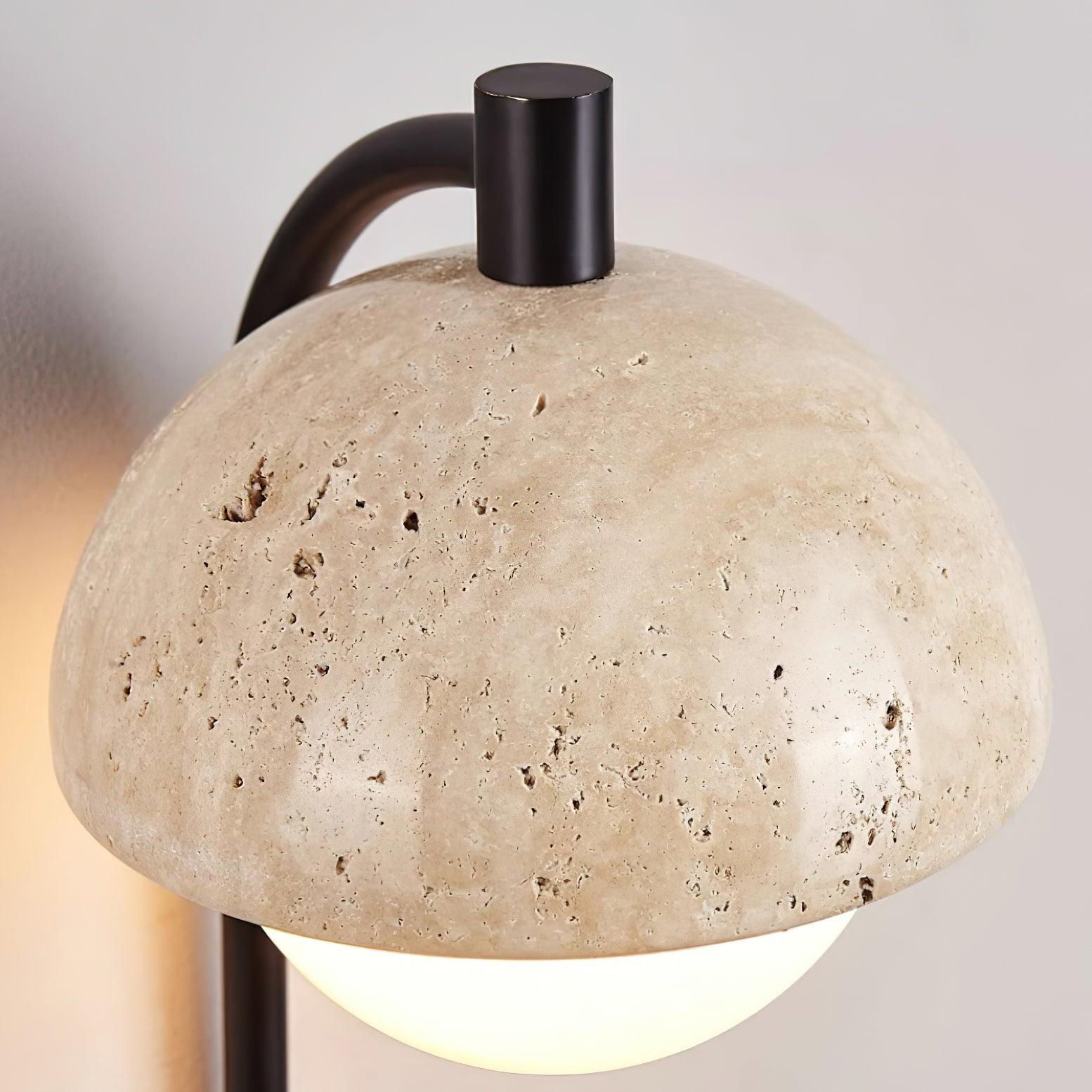 Ritta  Wall Lamp  Travertine  Wood Dome
