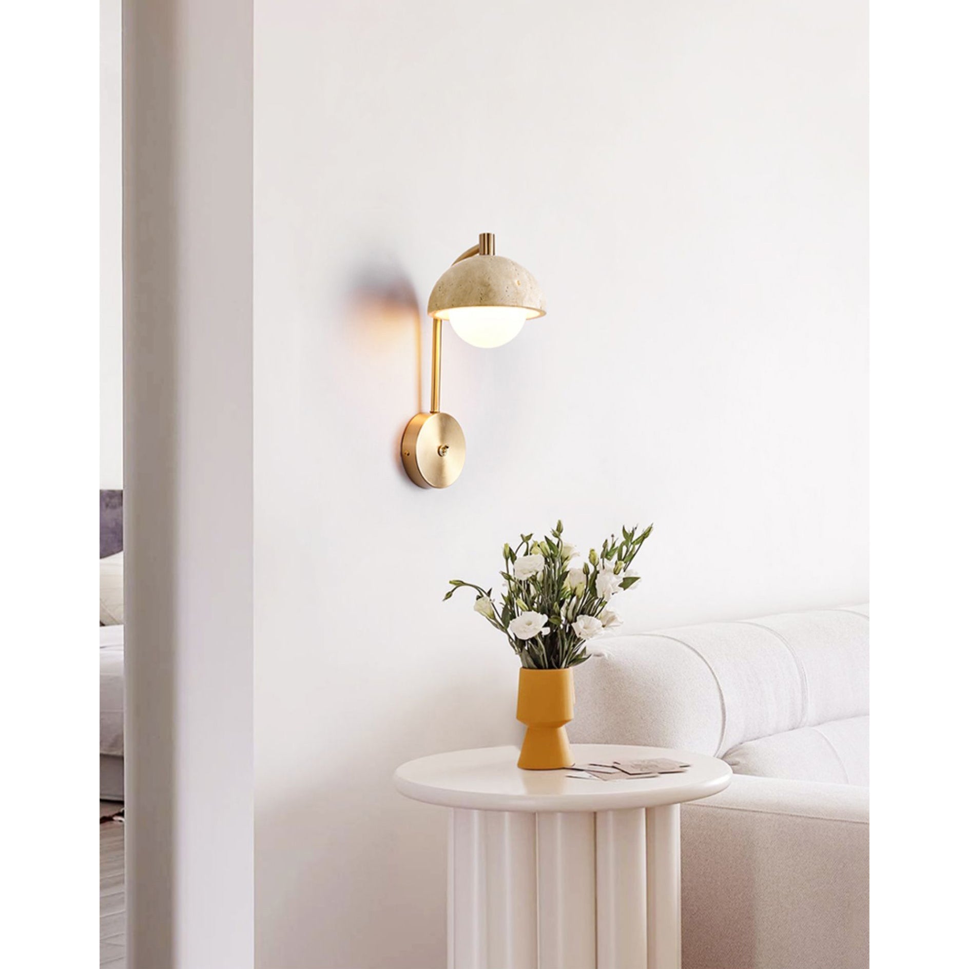 Alina Travertine Wall Lamp