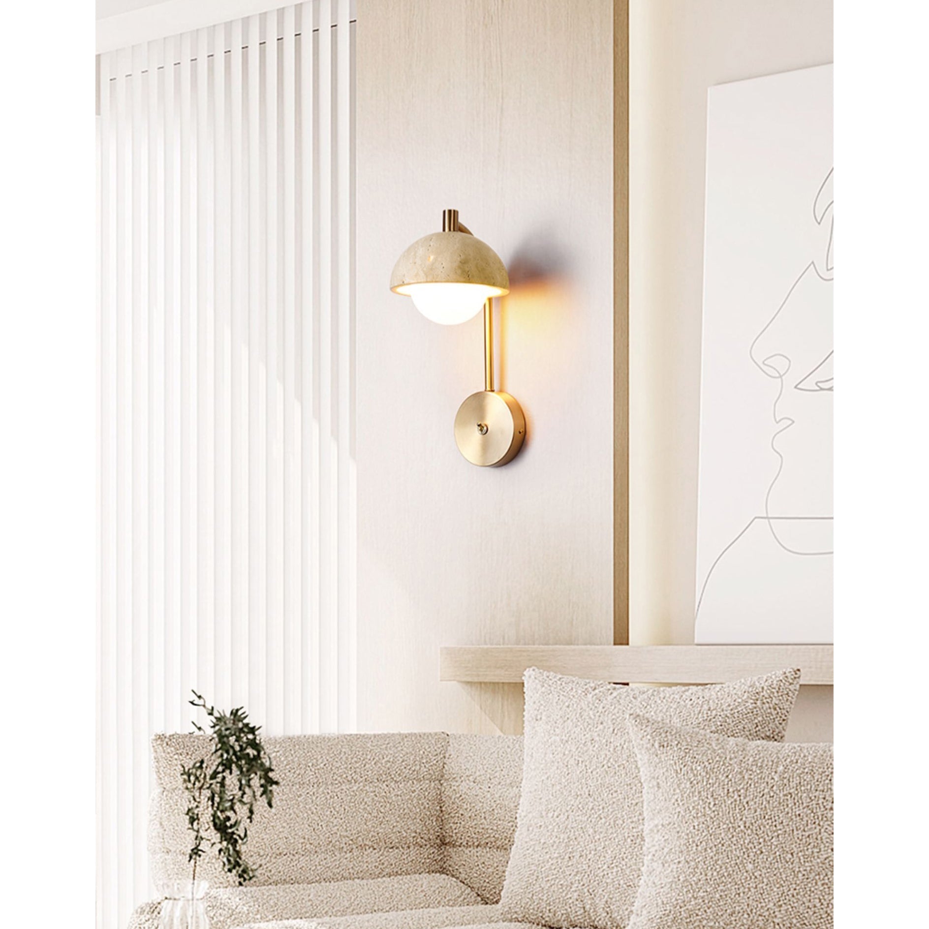Alina Travertine Wall Lamp