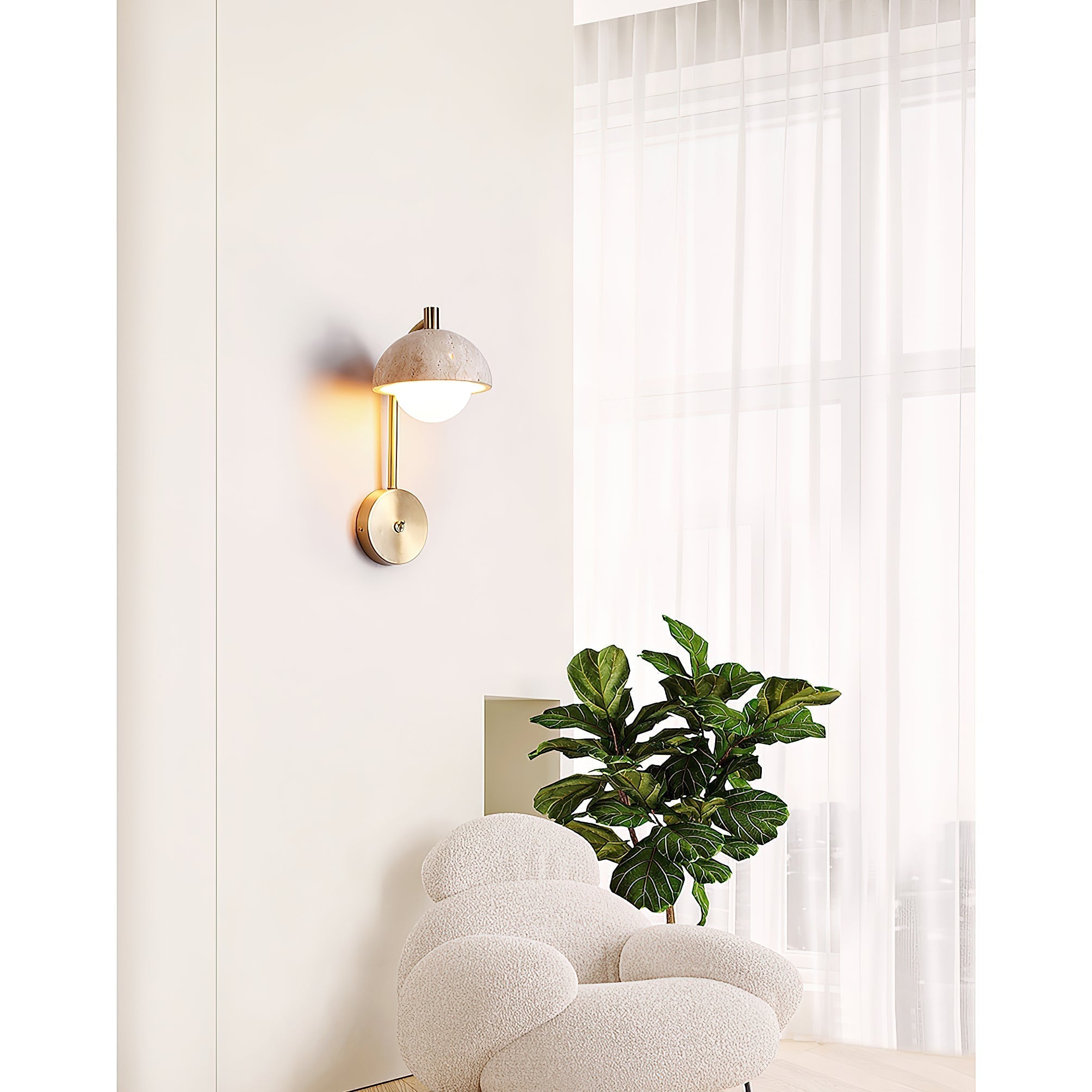 Alina Travertine Wall Lamp