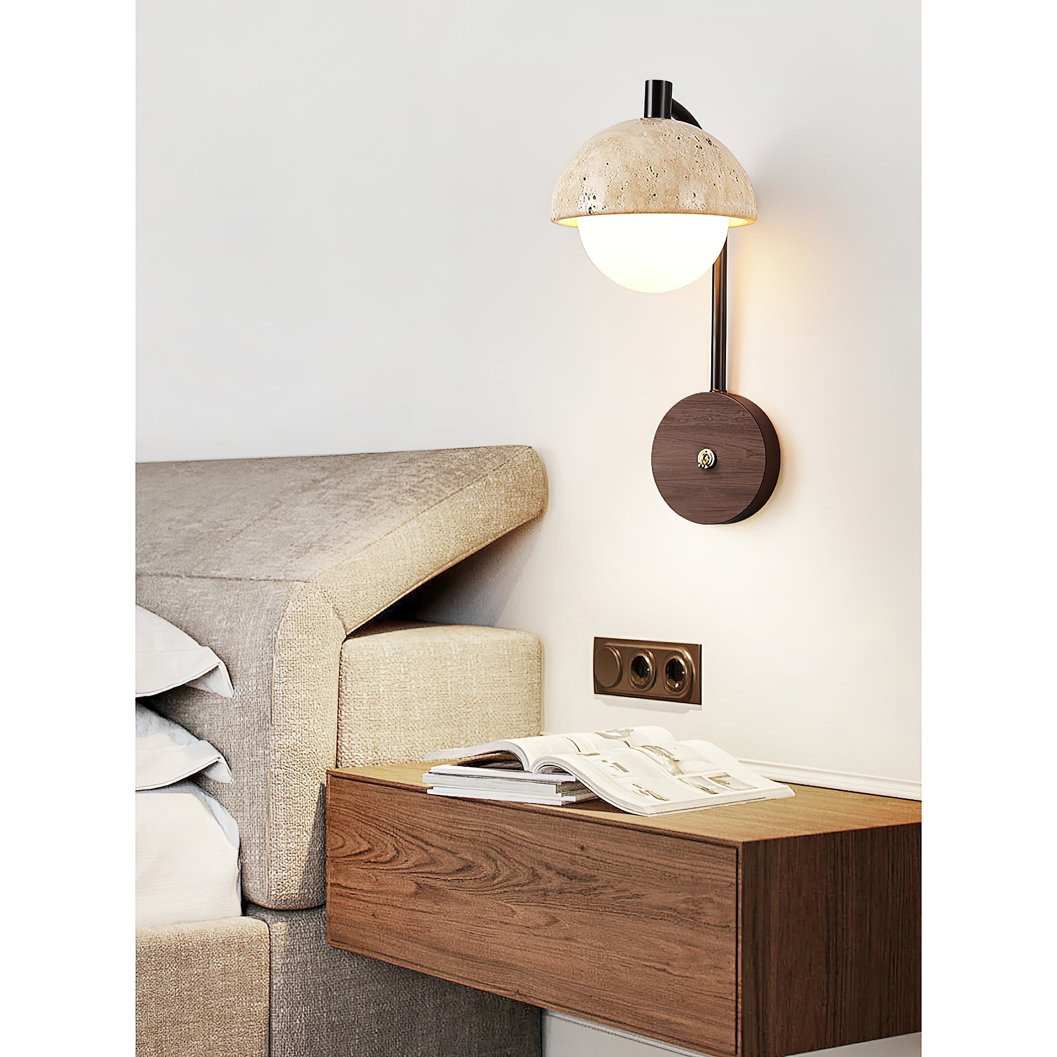 Alina Travertine Wall Lamp