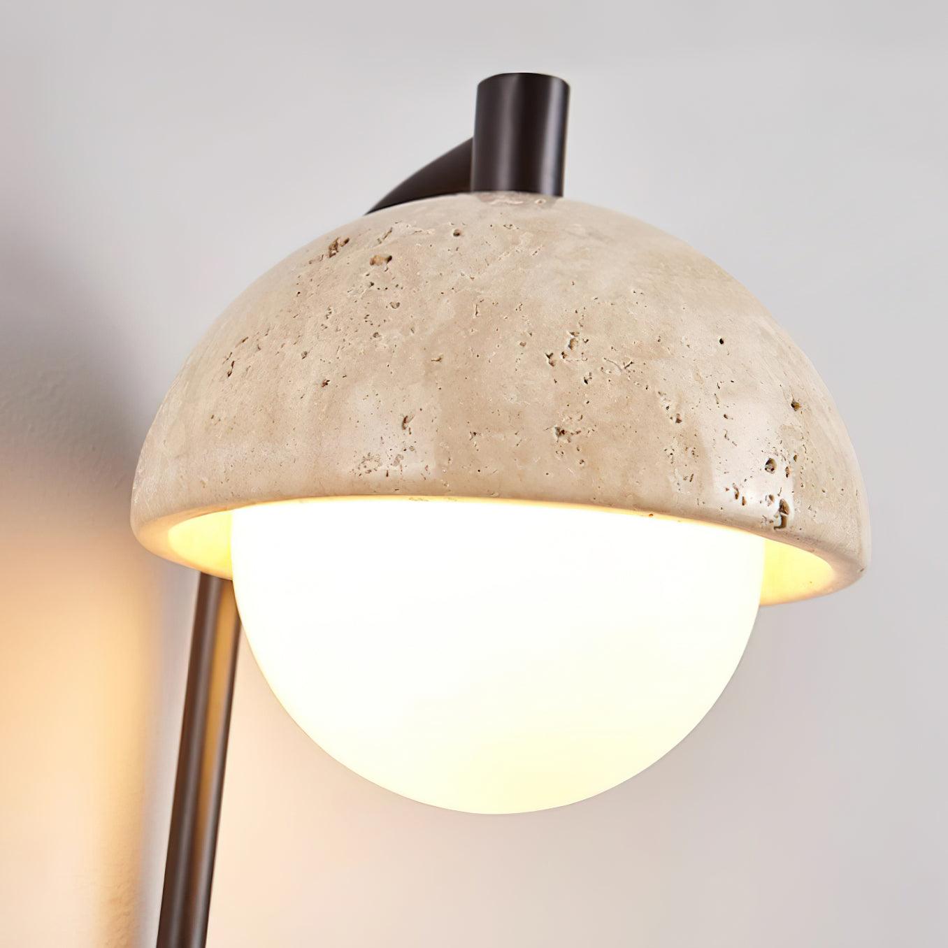 Ritta  Wall Lamp  Travertine  Wood Dome