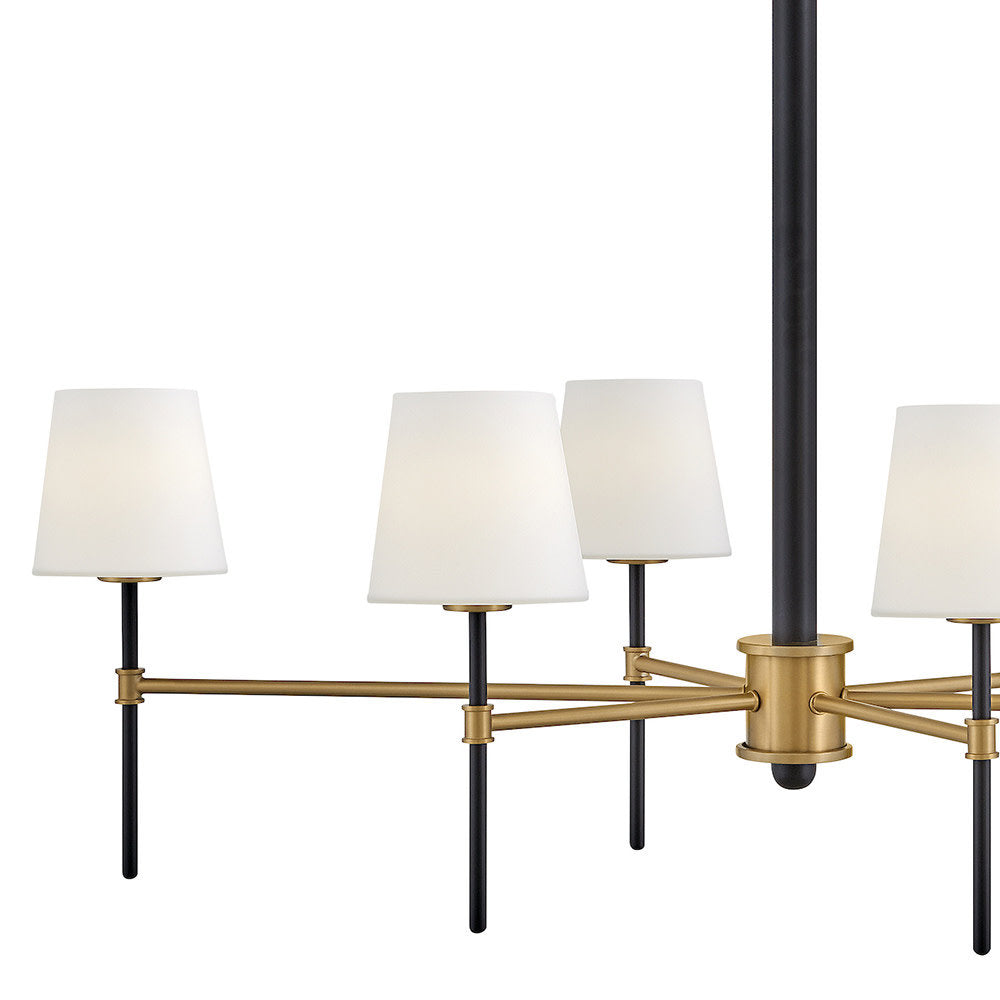 Dimensional drawing of the Welwyn Island Chandelier with measurements.