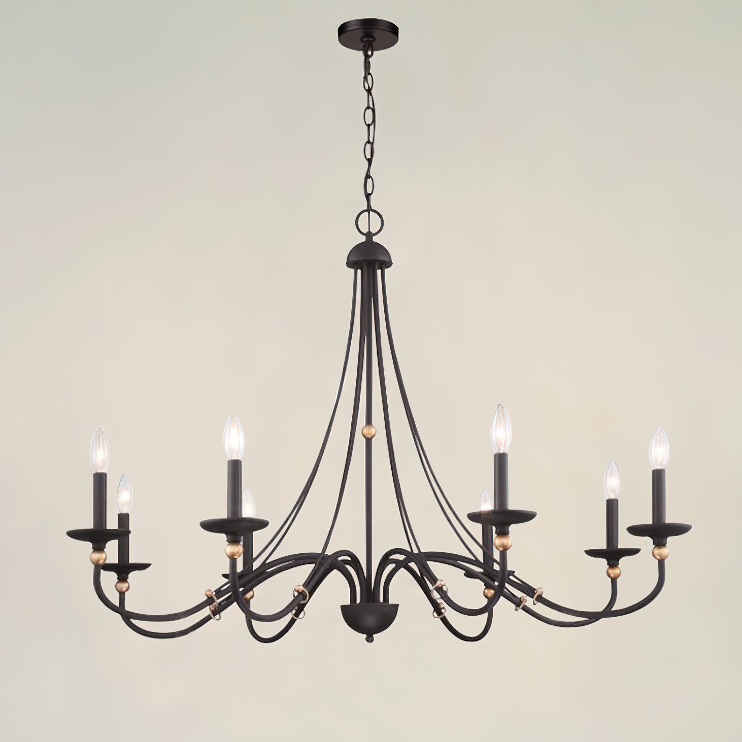 Regalia Vintage Brass Chandelier-Neutral Decor
