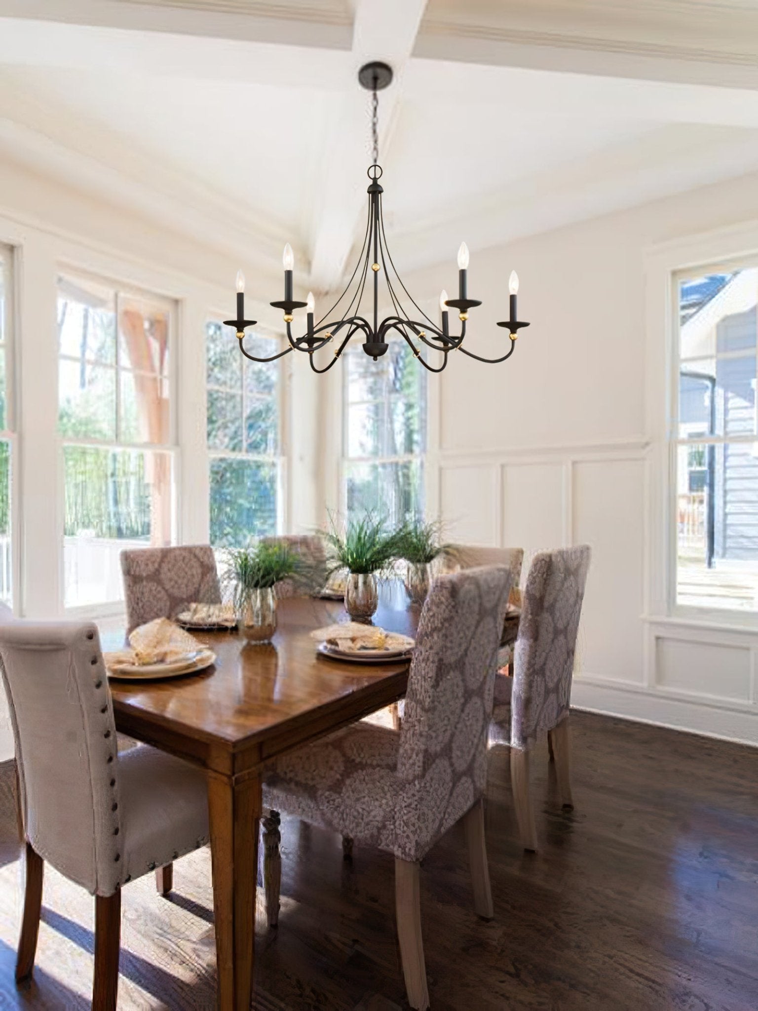 Regalia Vintage Brass Chandelier-Neutral Decor