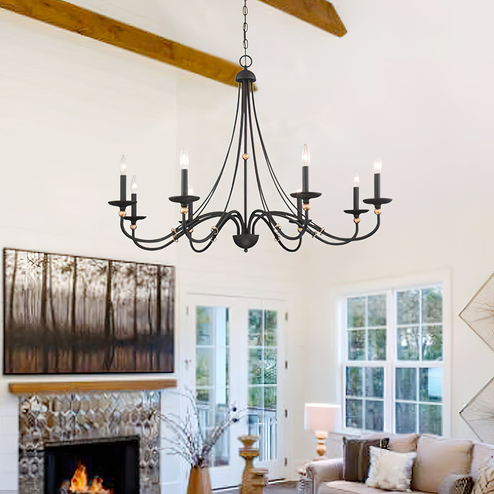 Regalia Vintage Brass Chandelier-Neutral Decor