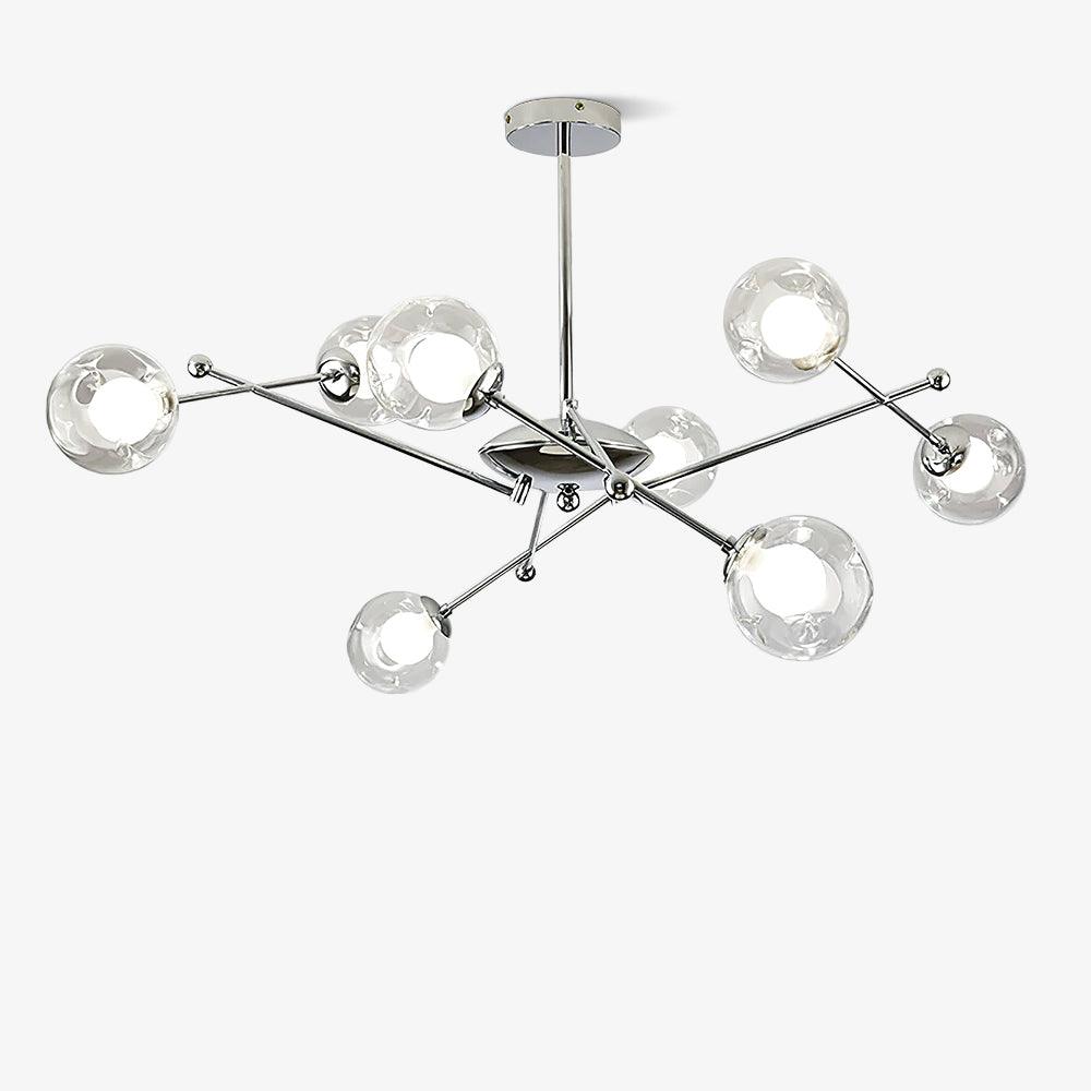 Lustra Chandelier Chrome Glass-Neutral Decor