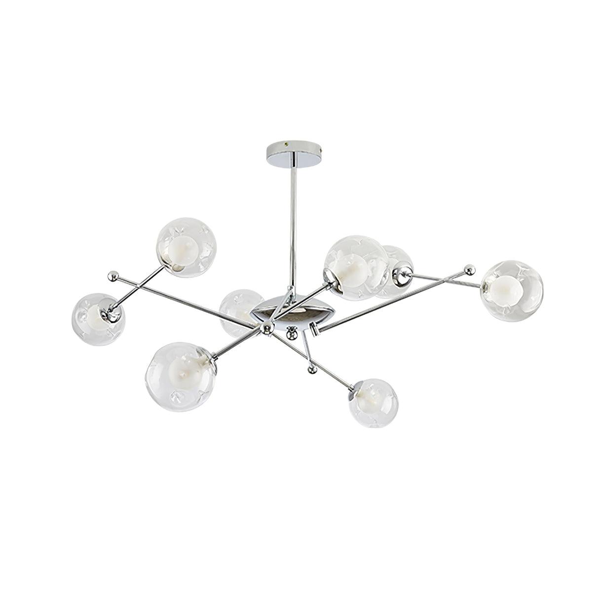 Lustra Chandelier Chrome Glass-Neutral Decor