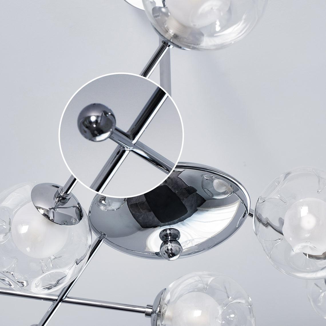 Lustra Chandelier Chrome Glass-Neutral Decor