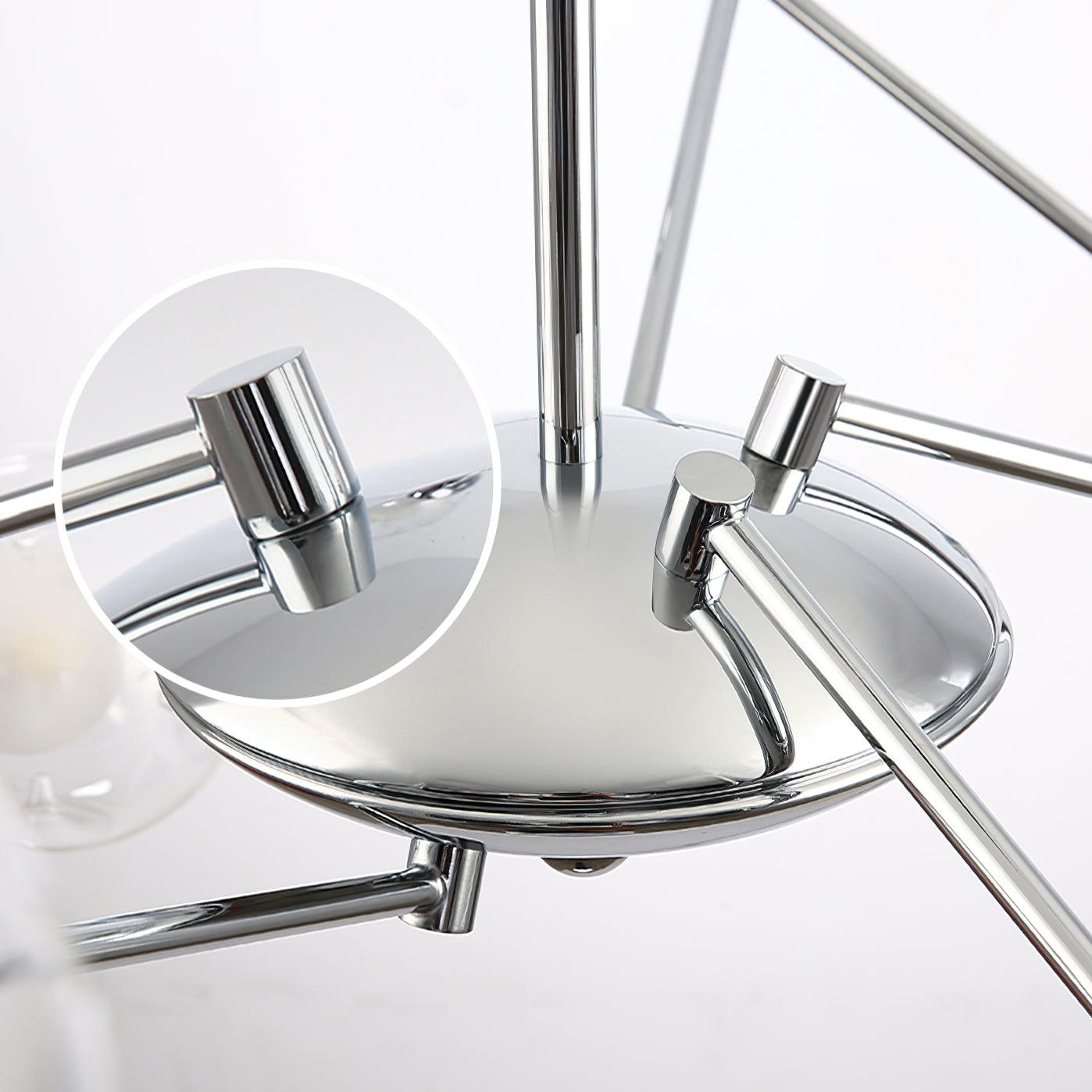 Lustra Chandelier Chrome Glass-Neutral Decor