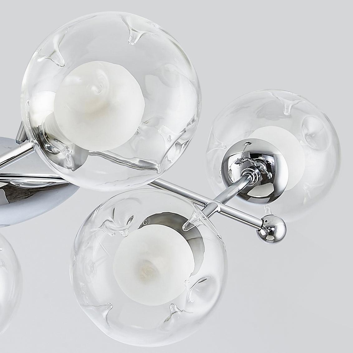 Lustra Chandelier Chrome Glass-Neutral Decor