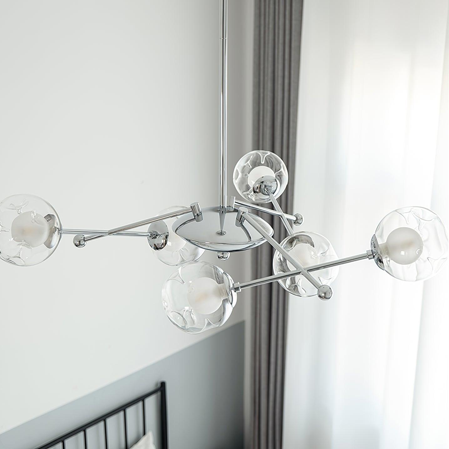 Lustra Chandelier Chrome Glass-Neutral Decor