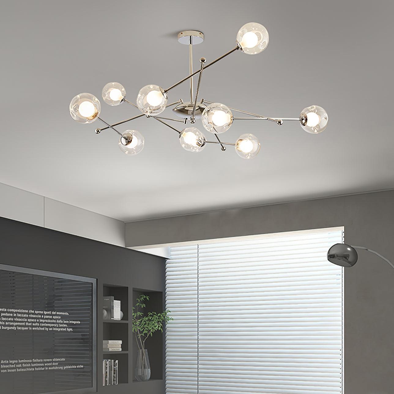 Lustra Chandelier Chrome Glass-Neutral Decor