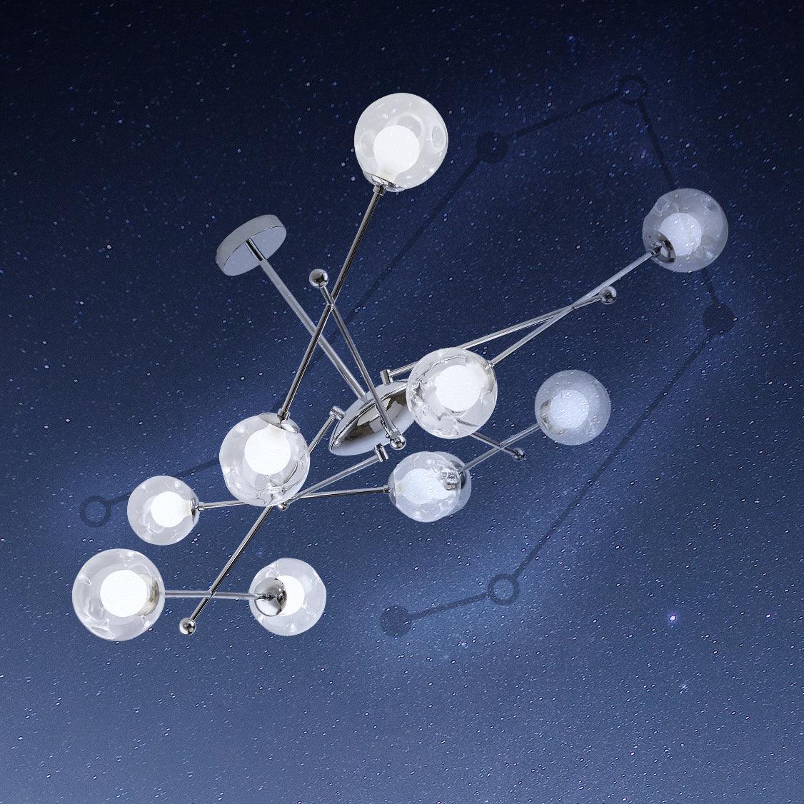Lustra Chandelier Chrome Glass-Neutral Decor